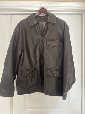 The Gap Men’s Leather Zip Jacket